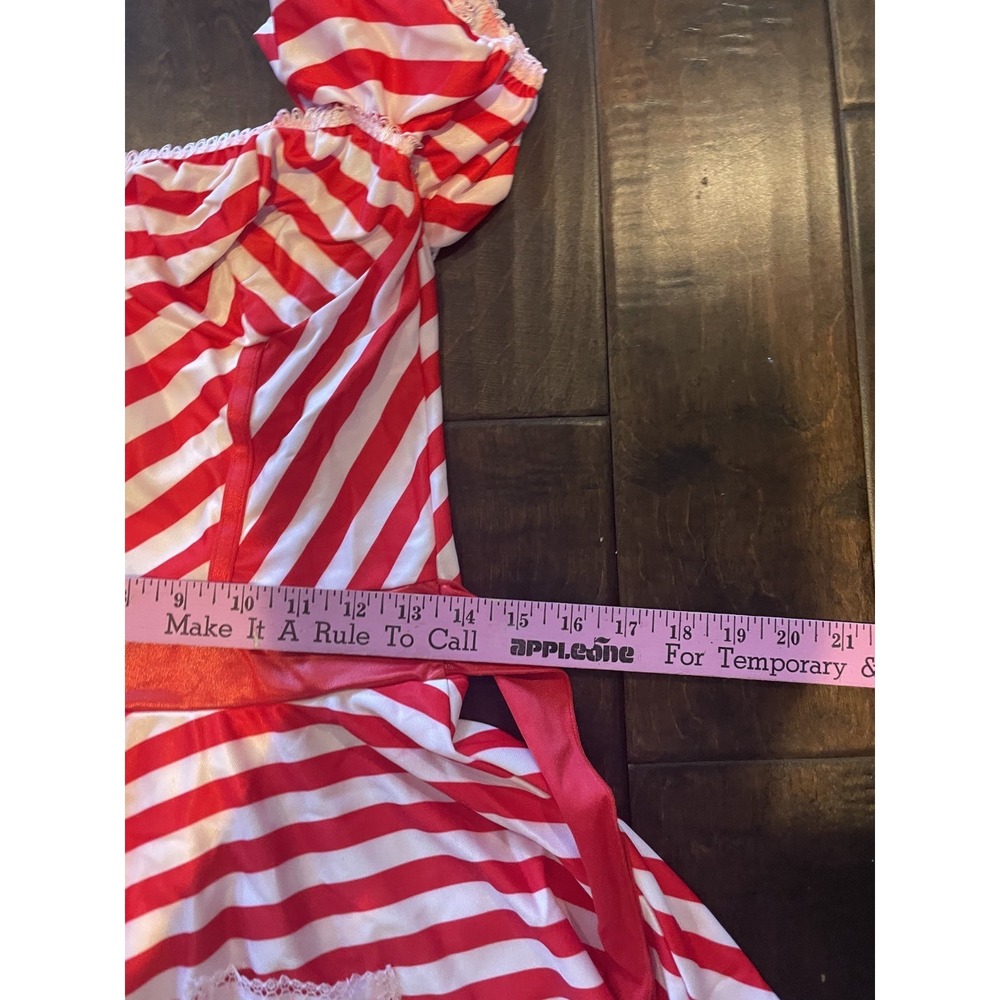 Vintage Candy Stripe Nurse Halloween Costume Womens Medium Red Leg Avenue Y2K - Picture 9 of 10